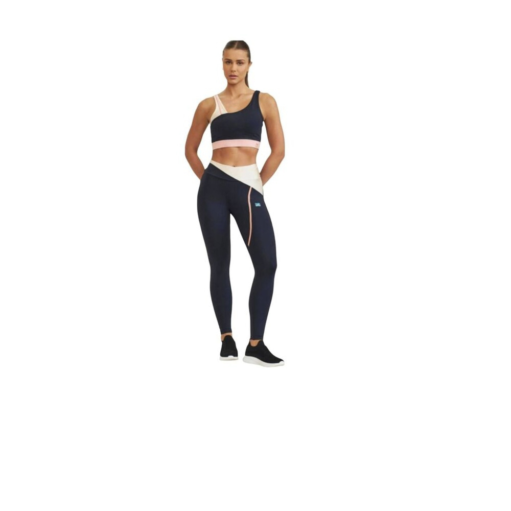 Cajubrasil L High Waist Asymmetrical Legging Black & Peach
